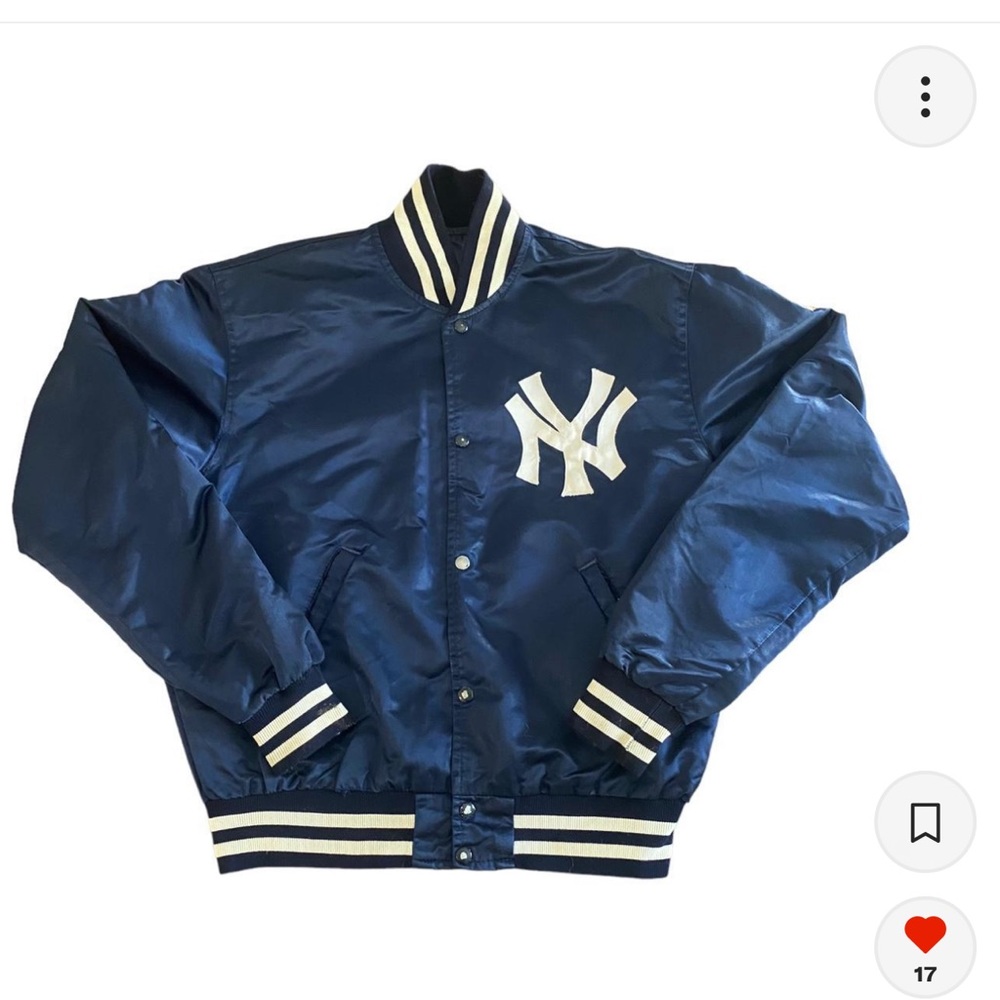 Navy Blue Yankees Varsity Jacket / Size: L